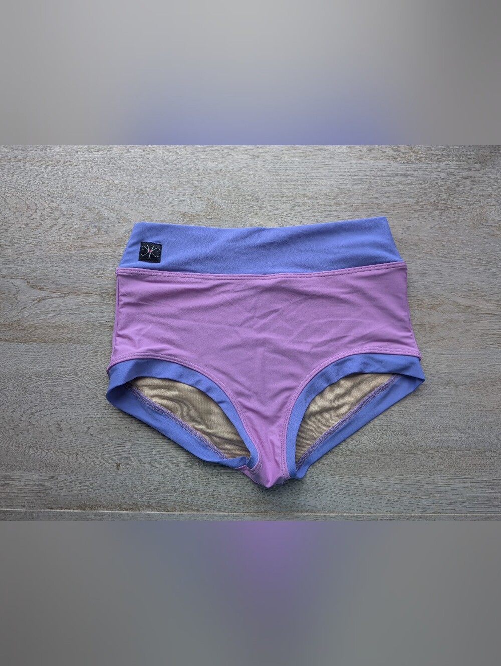 Kandi Kouture Colorblock Dance Briefs Lavender Periwinkle Size TM 6/7